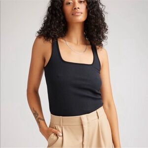 Richer Poorer Black Ribbed Tank Top